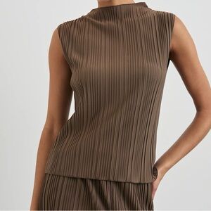 Mango Pleated Sleeveless Top